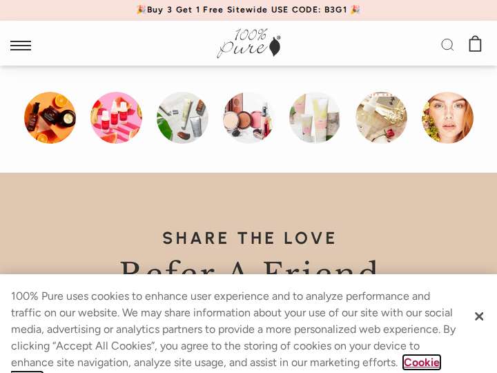 100% PURE website preview