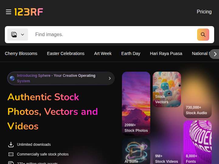123RF website preview