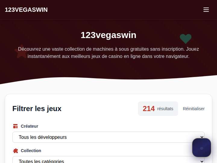 123VegasWin.com Affiliates website preview