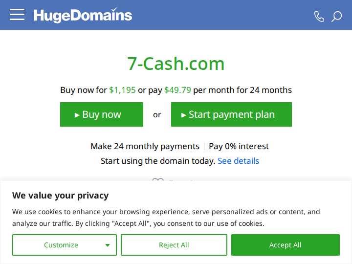 7-cash website preview