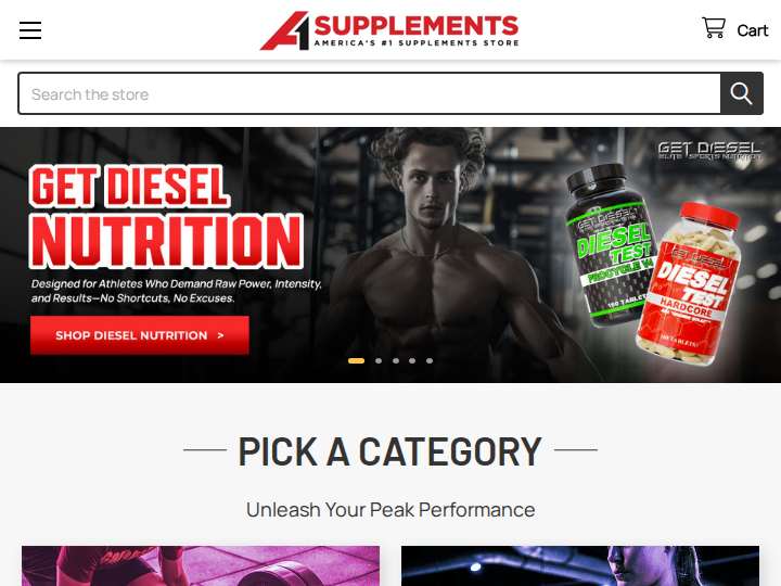 A1Supplements website preview