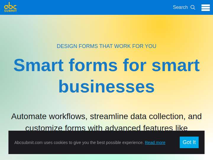 AbcSubmit website preview