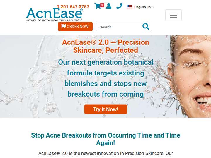 AcnEase website preview
