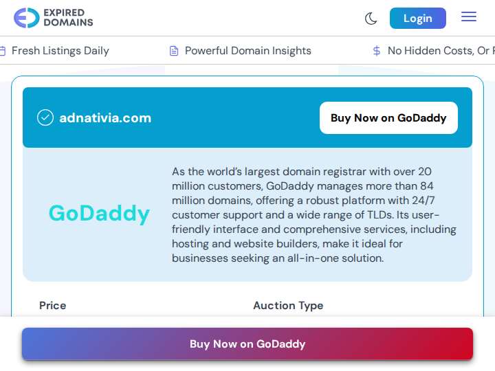 Ad Nativia website preview