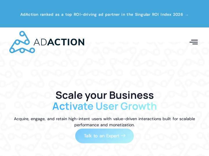 AdAction Interactive website preview