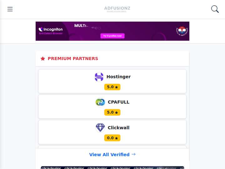 AdFusionZ website preview
