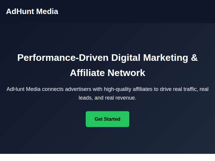 AdHunt Media website preview