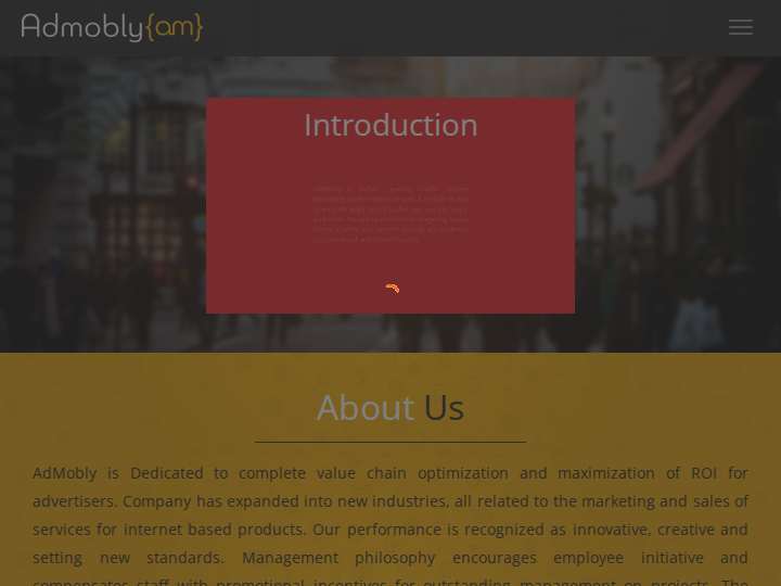 Admobly website preview
