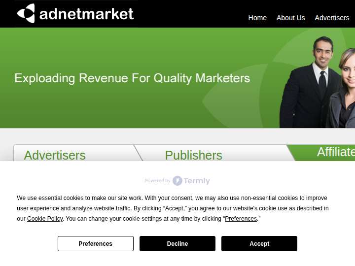 AdNetMarket website preview
