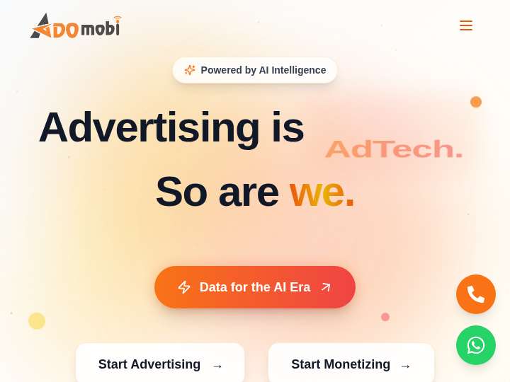 AdoMobi website preview