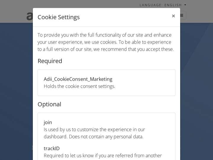Adrecord website preview