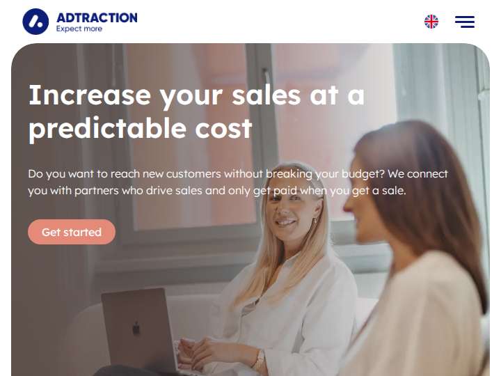 Adtraction website preview