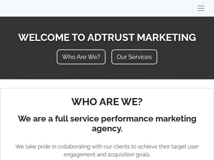AdTrust Marketing website preview