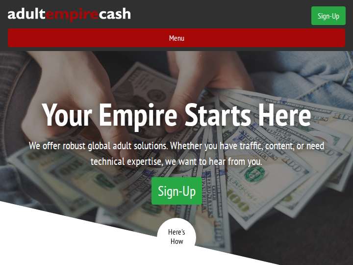 Adult Empire Cash website preview