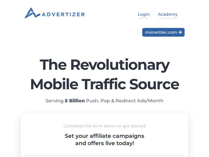 Advertizer website preview