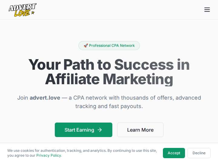 AdvertLove website preview