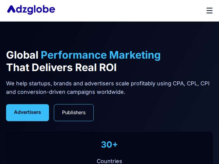 Adzglobe website preview