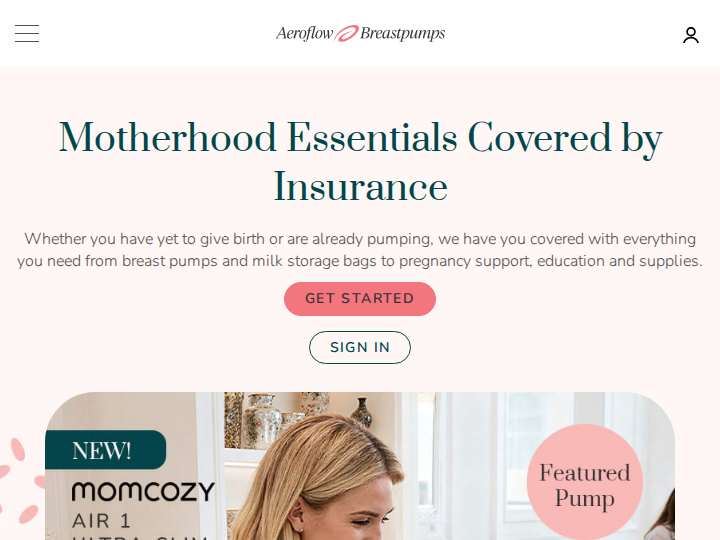 Aeroflow Breastpumps website preview