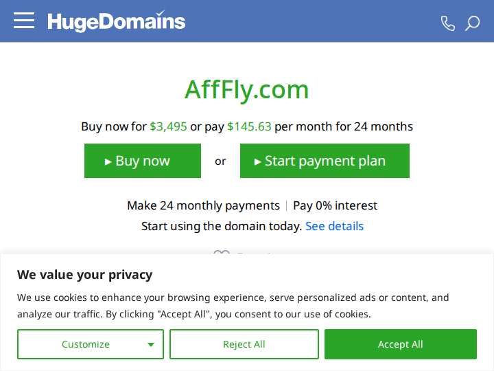 AffFly website preview