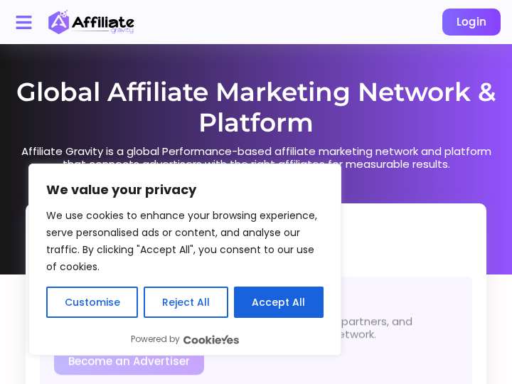 Affiliate Gravity website preview