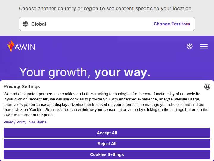 affilinet UK website preview