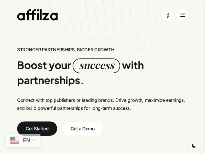 Affilza website preview