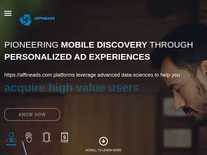 Affineads website preview