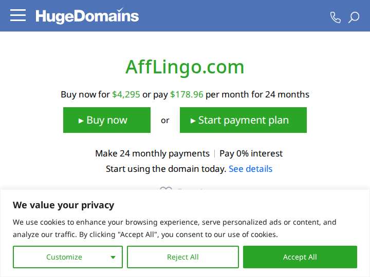 Afflingo website preview
