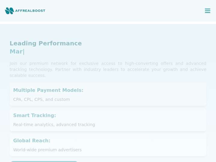 Affrealboost website preview