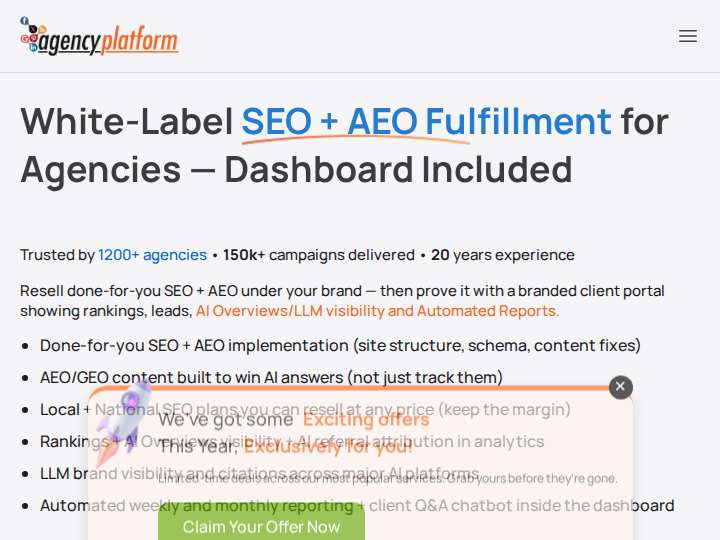 Agency Platform website preview