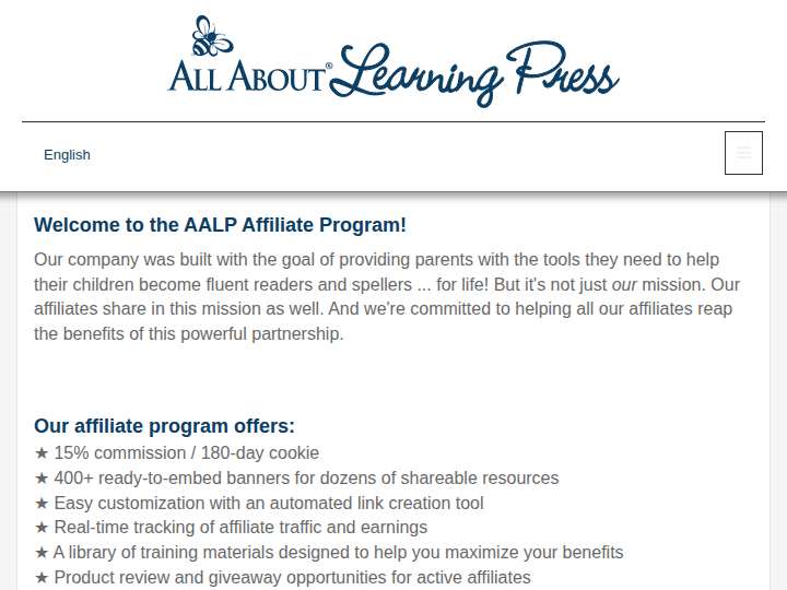 All About Learning Press website preview