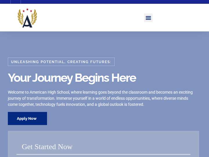 American High School website preview