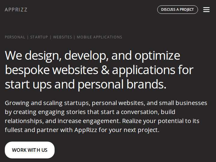 Apprizz website preview