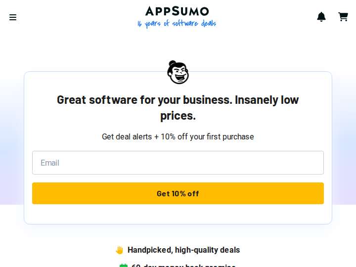 AppSumo website preview