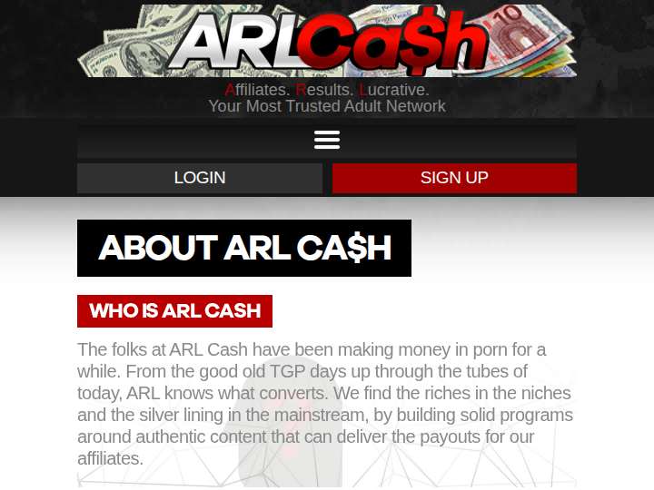 ARL Cash website preview