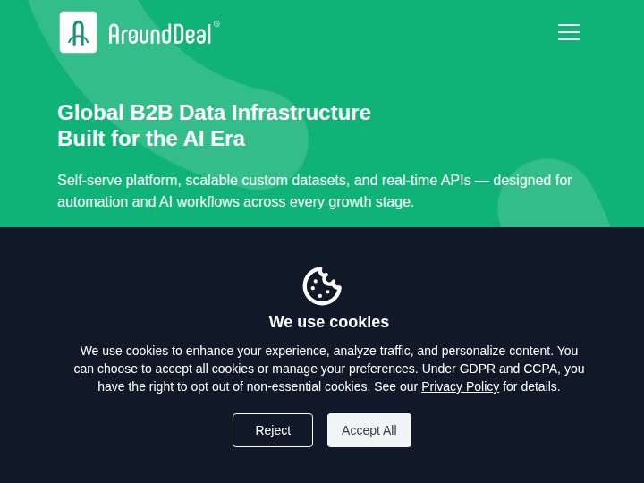 AroundDeal Affiliate Programme website preview