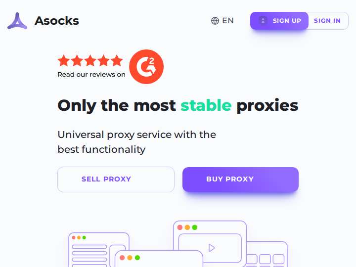 Asocks Referral Program website preview