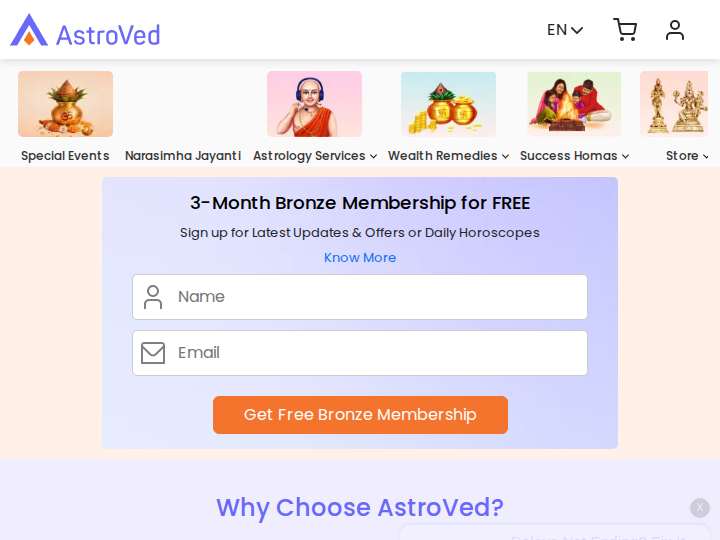 AstroVed website preview