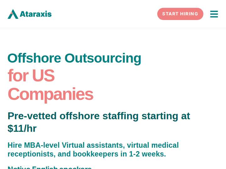 Ataraxis Affiliate Program website preview
