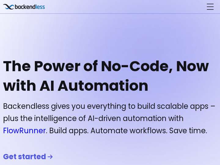 Backendless Affiliate Program website preview
