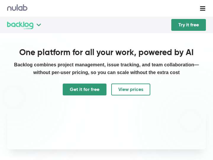 Backlog website preview
