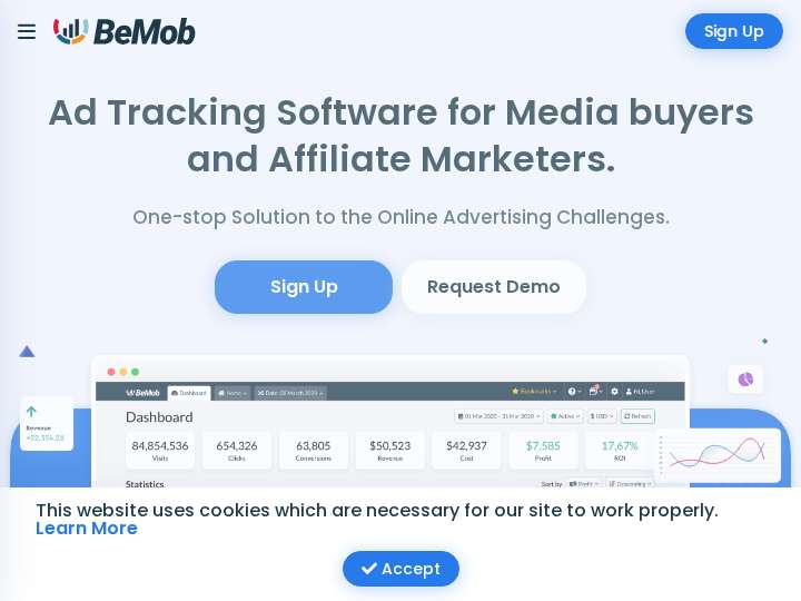 BeMob Affiliate Prorgam website preview