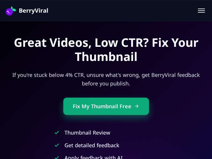 BerryViral Affiliate Program website preview