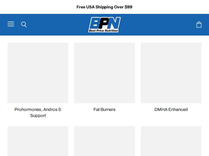 Best Price Nutrition website preview