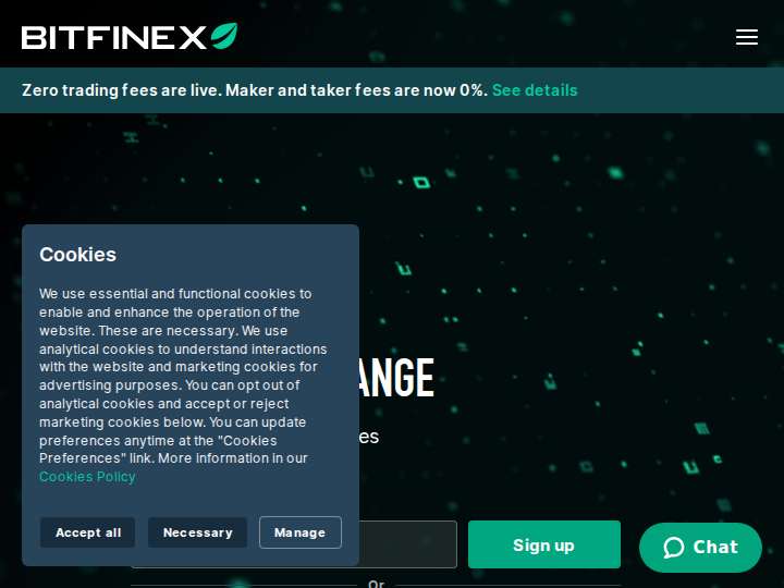 Bitfinex website preview