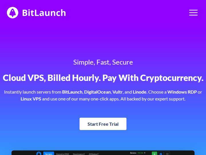 BitLaunch website preview