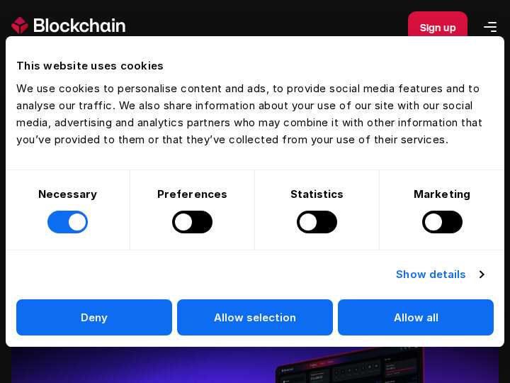 Blockchain Exchange website preview