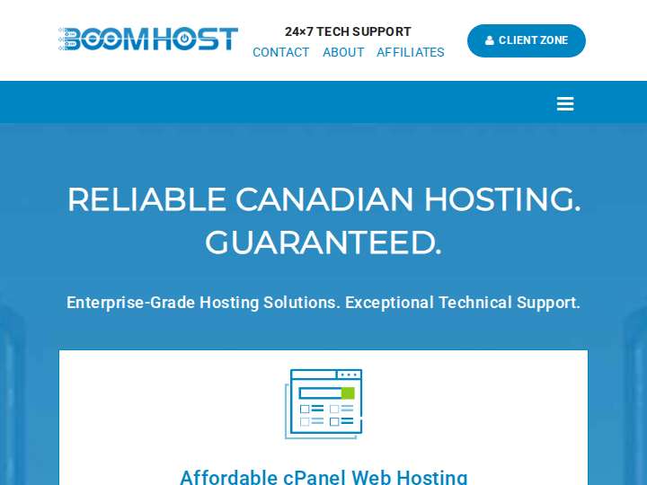 Boom Host website preview