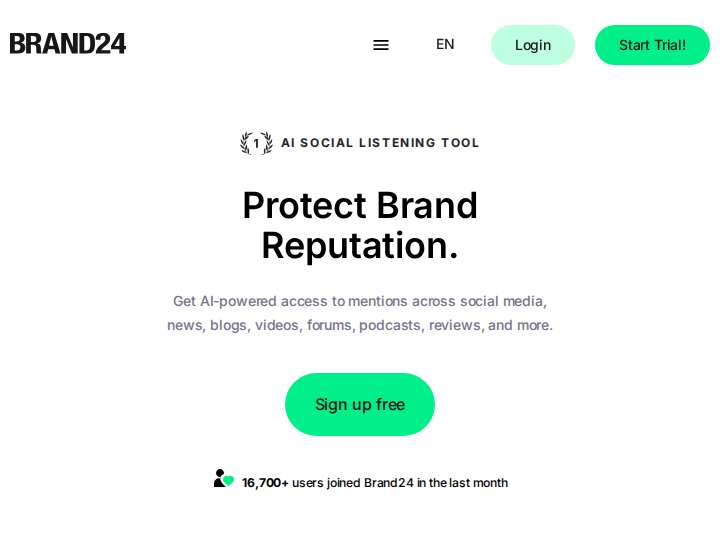 Brand24 Partner Program website preview