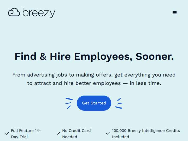 Breezy HR website preview